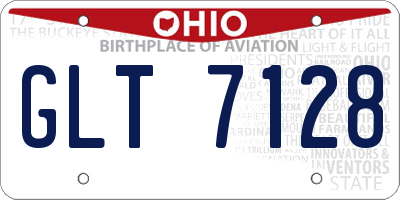 OH license plate GLT7128