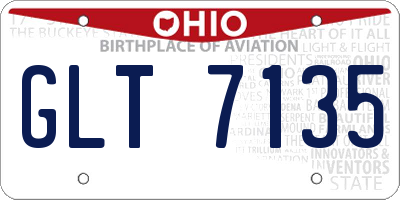 OH license plate GLT7135