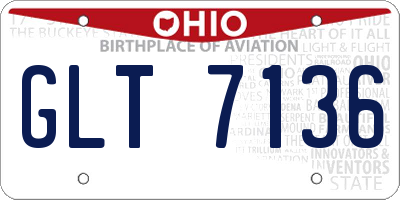 OH license plate GLT7136