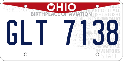 OH license plate GLT7138