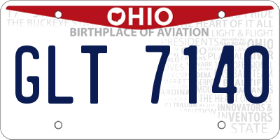 OH license plate GLT7140