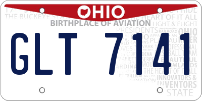 OH license plate GLT7141