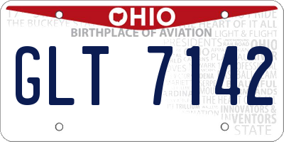 OH license plate GLT7142