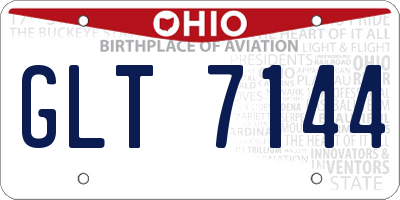 OH license plate GLT7144
