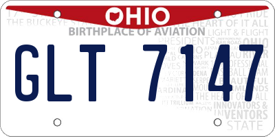 OH license plate GLT7147