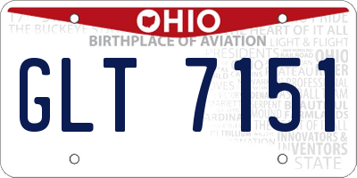 OH license plate GLT7151