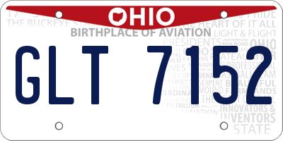 OH license plate GLT7152