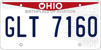 OH license plate GLT7160