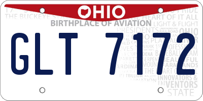 OH license plate GLT7172