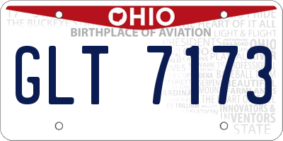 OH license plate GLT7173