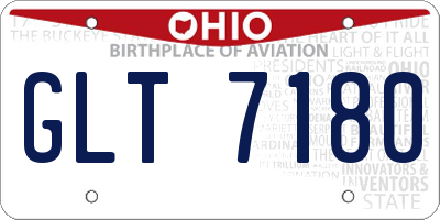 OH license plate GLT7180
