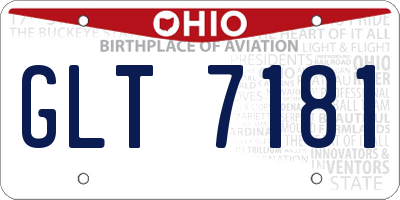 OH license plate GLT7181