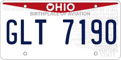OH license plate GLT7190