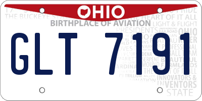 OH license plate GLT7191