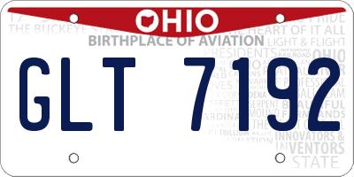OH license plate GLT7192
