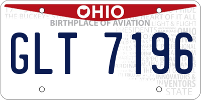 OH license plate GLT7196