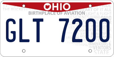 OH license plate GLT7200