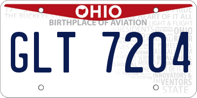 OH license plate GLT7204