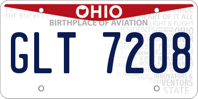 OH license plate GLT7208