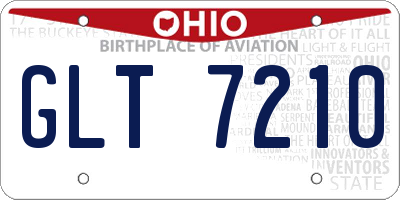 OH license plate GLT7210