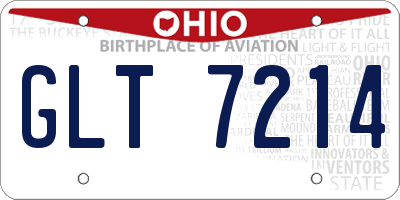 OH license plate GLT7214