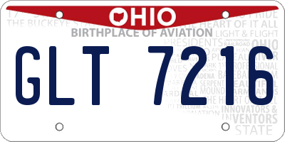 OH license plate GLT7216
