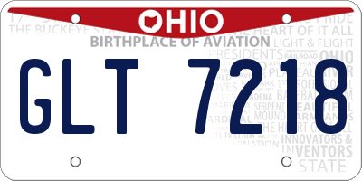 OH license plate GLT7218