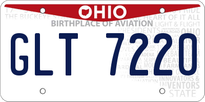 OH license plate GLT7220