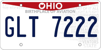 OH license plate GLT7222