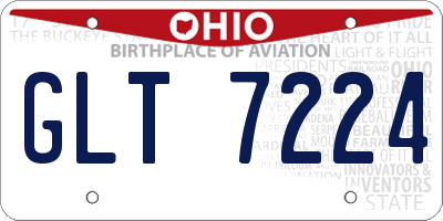 OH license plate GLT7224