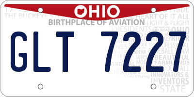 OH license plate GLT7227