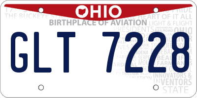 OH license plate GLT7228