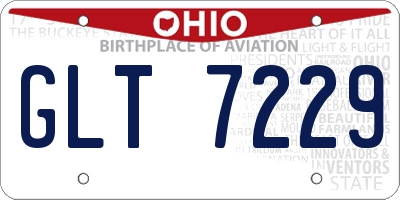 OH license plate GLT7229