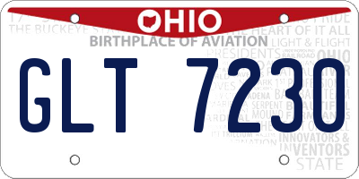 OH license plate GLT7230