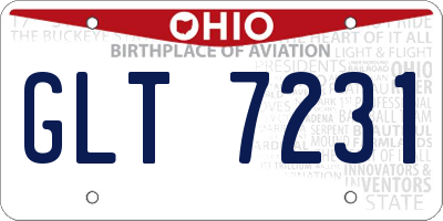 OH license plate GLT7231