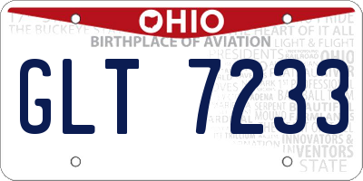 OH license plate GLT7233