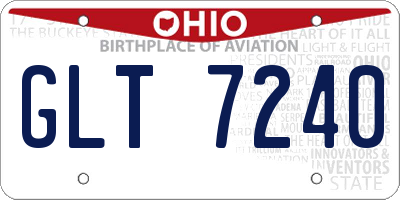 OH license plate GLT7240
