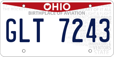 OH license plate GLT7243