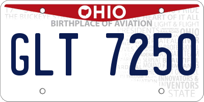 OH license plate GLT7250
