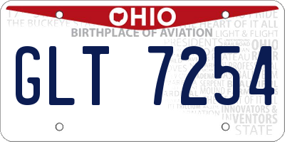 OH license plate GLT7254
