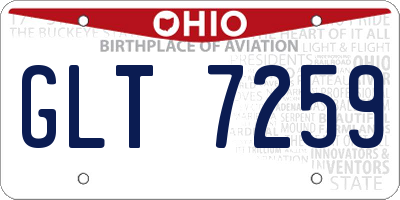 OH license plate GLT7259