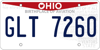 OH license plate GLT7260
