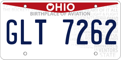 OH license plate GLT7262