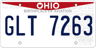 OH license plate GLT7263