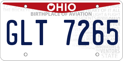 OH license plate GLT7265