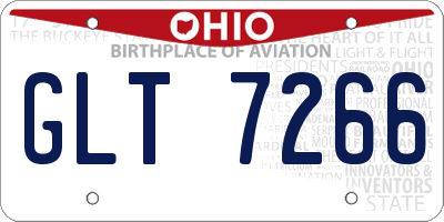 OH license plate GLT7266
