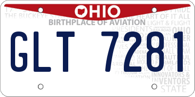 OH license plate GLT7281