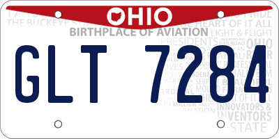 OH license plate GLT7284