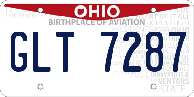OH license plate GLT7287