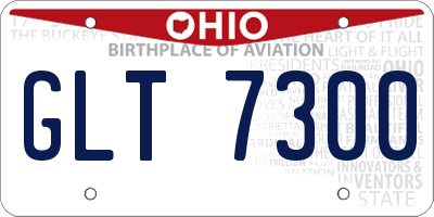 OH license plate GLT7300